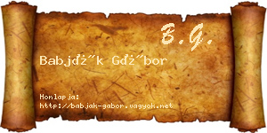 Babják Gábor névjegykártya