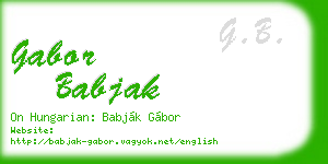 gabor babjak business card